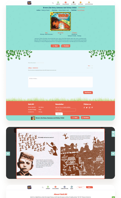 Getlitt: e-Book Reading App for Kids with Gamification! designs