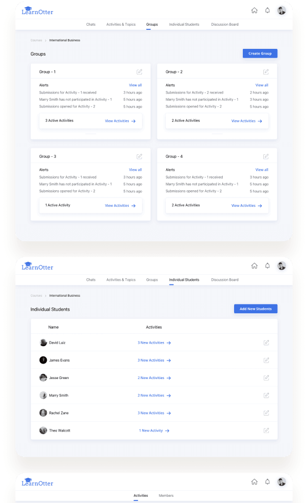 Collaborative Learning Platform for Students designs