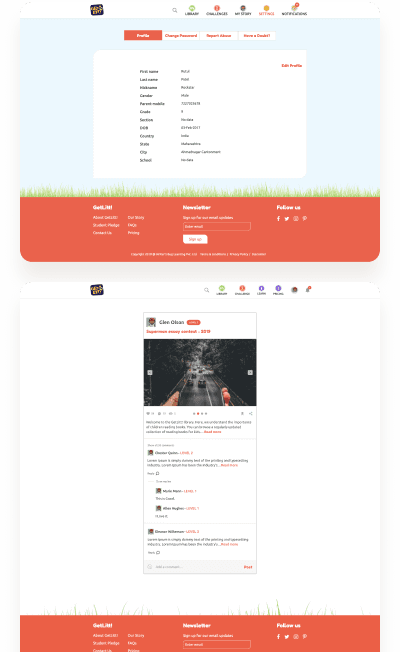 Getlitt: e-Book Reading App for Kids with Gamification! designs